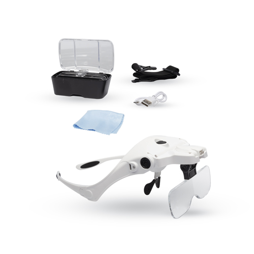 Rechargeable USB Headband Over Spectacles Magnifier 