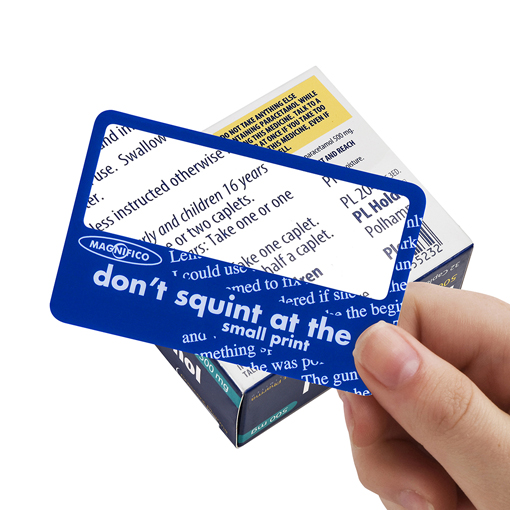 Handy Credit Card Magnifying Wallet Lens - 'Don't Squint At The Small Print' 