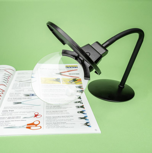 Flexi-Arm Stand Magnifier with Light - Hands-Free Magnifying Glass on Stand