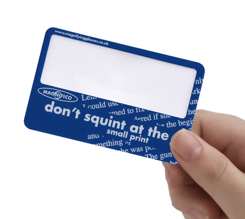 Readylens Credit Card Magnifier - 'Don't Squint At The Small Print'