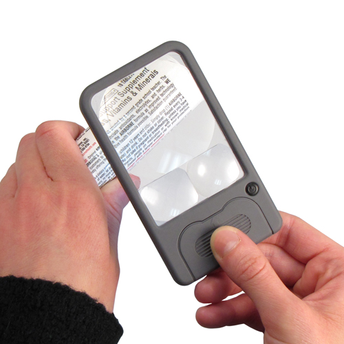 Tri-Lens Pocket LED Magnifier 